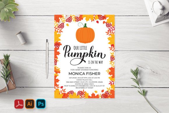 Download Pumpkin Baby Shower Invitation Editable - Invitation Collection