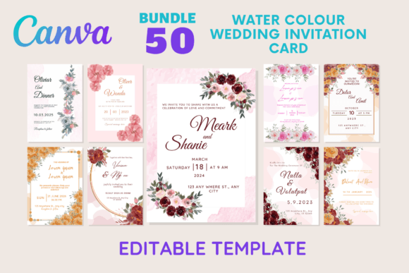 Download Water Colour Wedding Invitation Card - Premium Resources