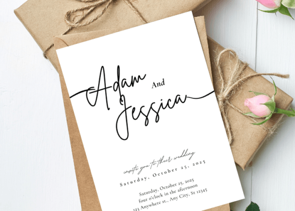Download Modern Calligraphy Wedding Invitation - Invitation Collection