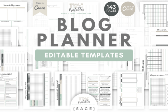 Download Blog Planner Canva Templates | SAGE - Premium Resources