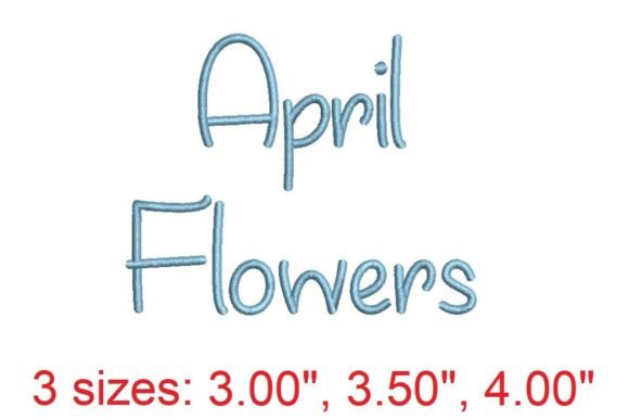 Download April Flowers Embroidery Font - April Collection