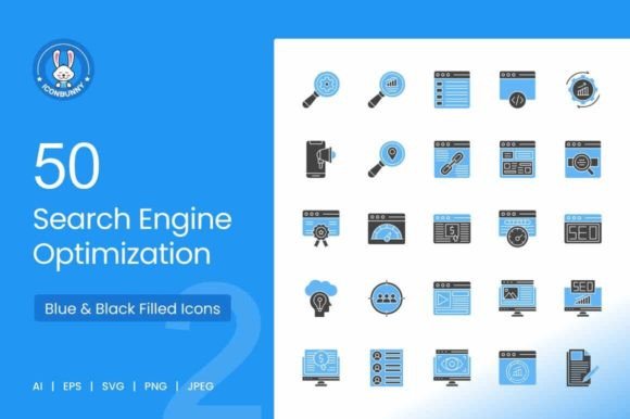 Download 50 Search Engine Optimization Blue Icons - Icon Collection